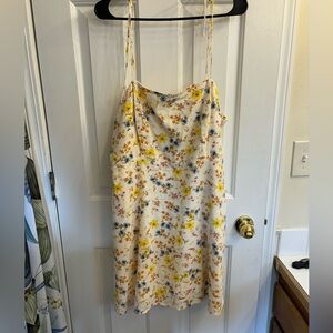 Old Navy Fit & Flare Tie-Strap Linen-Blend Floral Mini Dress